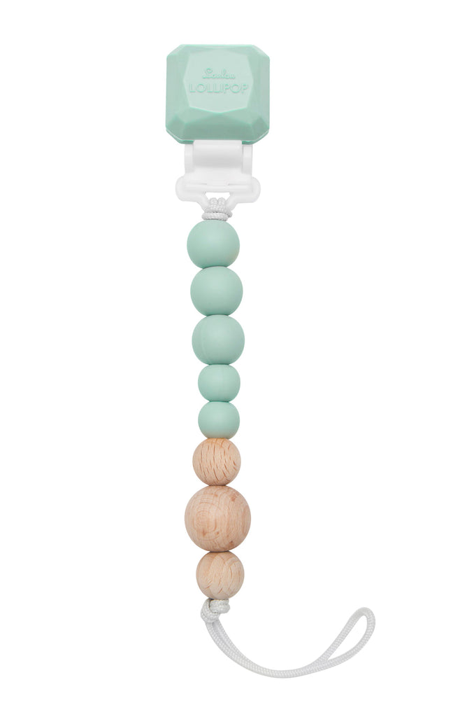 Loulou Lollipop-Colour Pop Silicone & Wood Pacifier Clip-Everyday Essentials-Mint-Much and Little Boutique-Vancouver-Canada