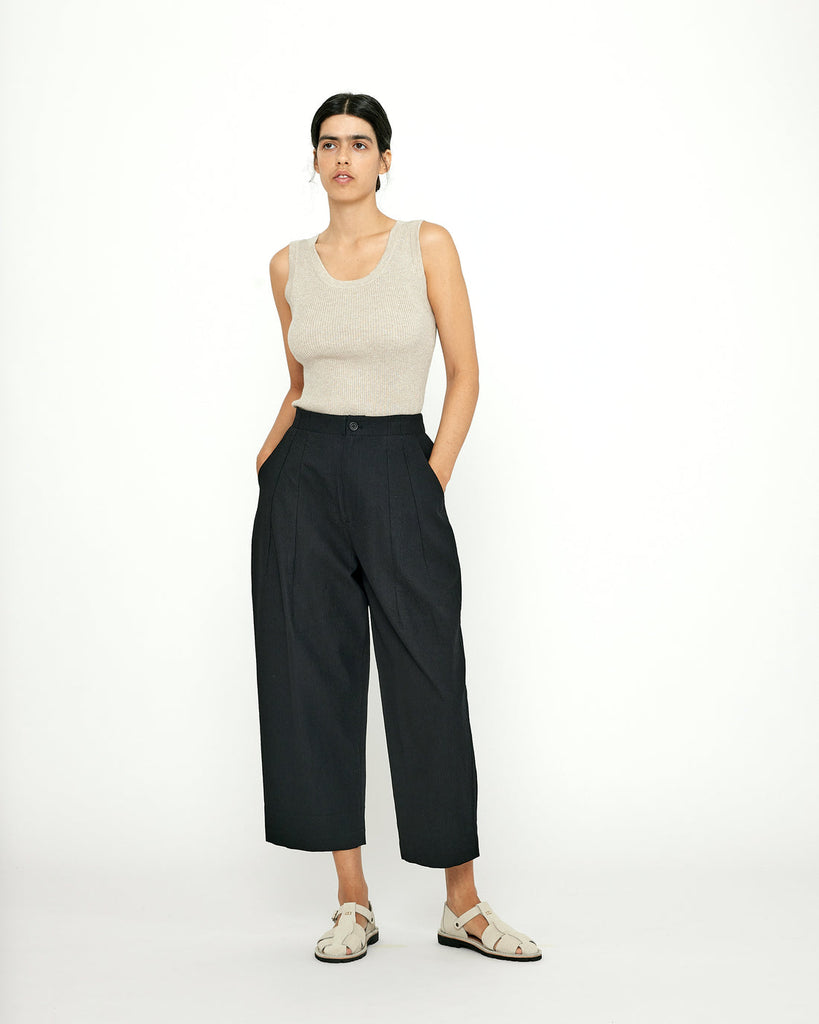 7115 by Szeki-Pleated Trouser - Stripe Edition-Bottoms-Much and Little Boutique-Vancouver-Canada