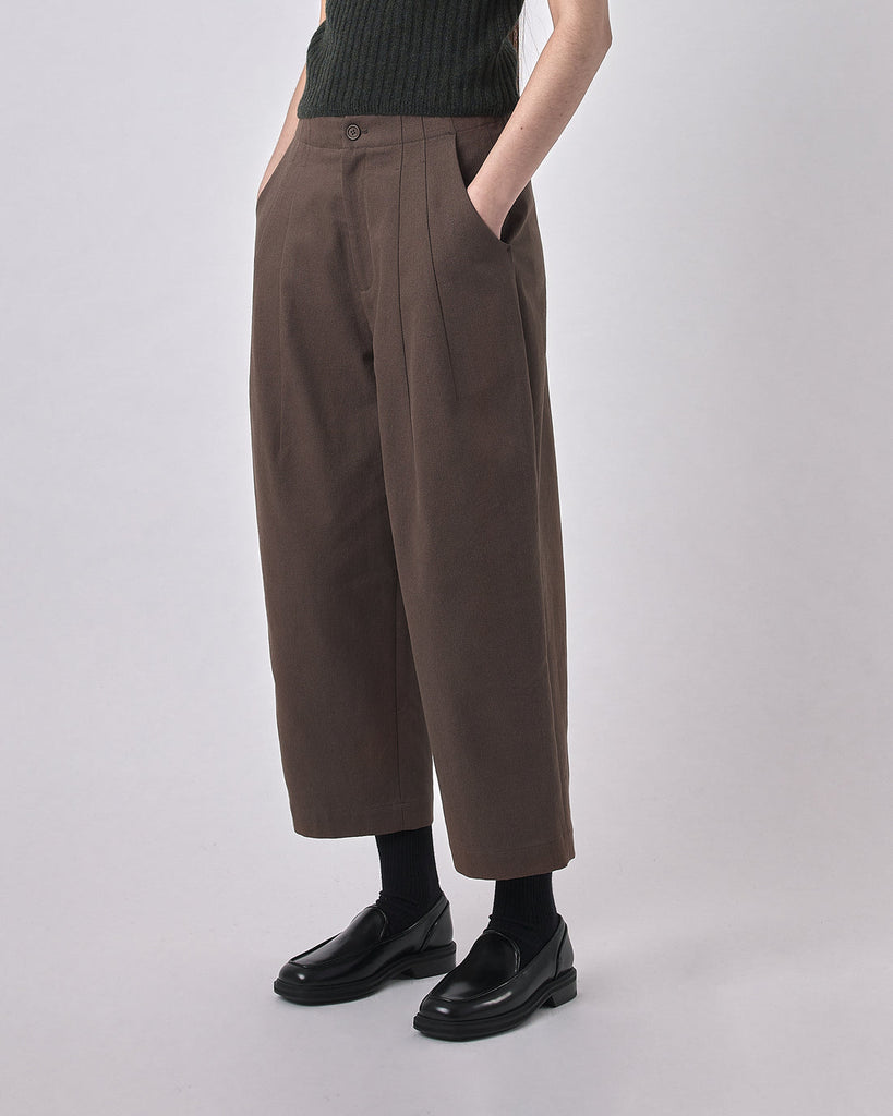 7115 by Szeki-Signature Pleated Trouser - Fall Edition-Bottoms-Brown-XSmall-Much and Little Boutique-Vancouver-Canada