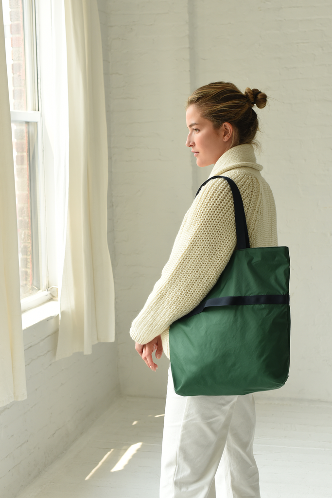 8.6.4 Design-Ripstop Nylon 2-Way Tote-Bags & Wallets-Forest Green / Navy-Much and Little Boutique-Vancouver-Canada