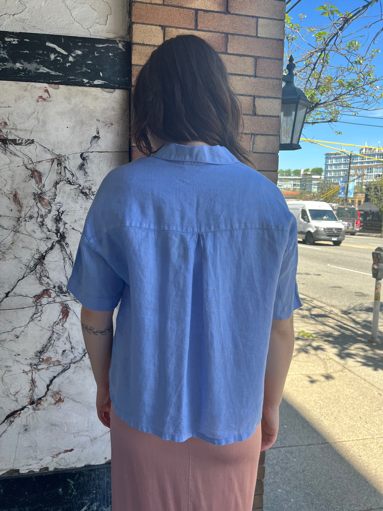 Indi & Cold-Linen Crop Shirt-Shirts & Blouses-Much and Little Boutique-Vancouver-Canada