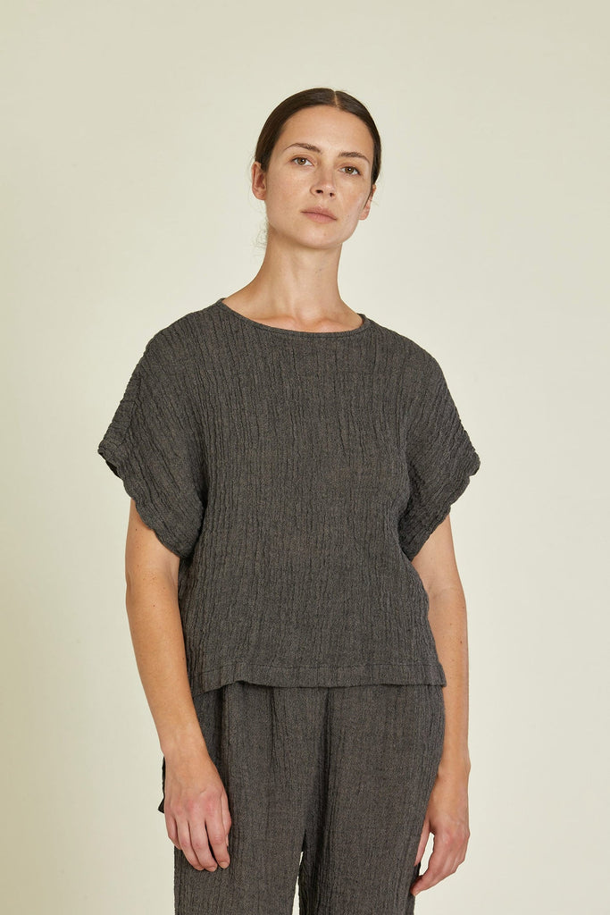 Black Crane-Basic Crew Top-Casual Tops-Navy-XSmall-Much and Little Boutique-Vancouver-Canada