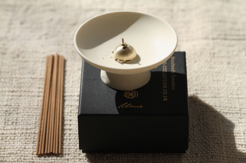 Ume-Shibui Porcelain Incense Holder - White Mountain Jade-Candles & Home Fragrance-Much and Little Boutique-Vancouver-Canada
