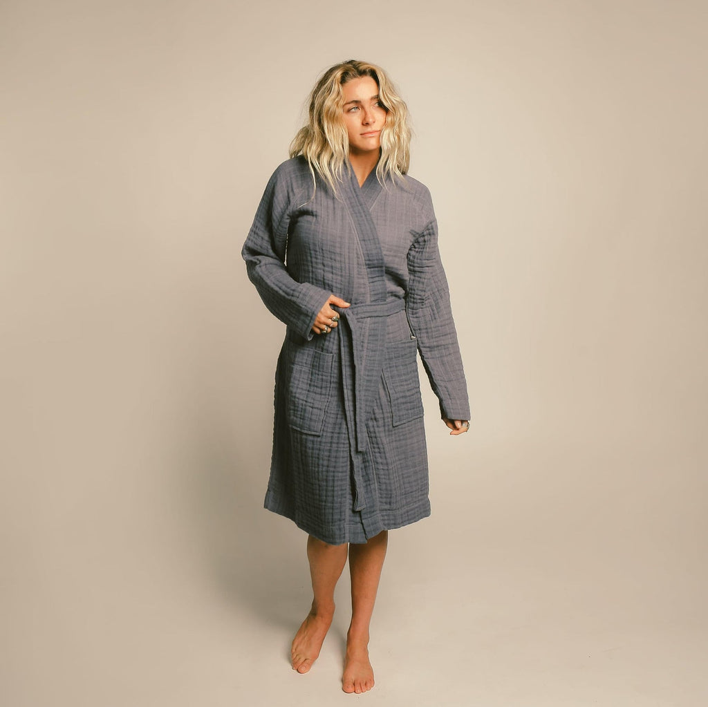 Happy Place-Gauzy Robe-Bath-Indigo-Small-Much and Little Boutique-Vancouver-Canada