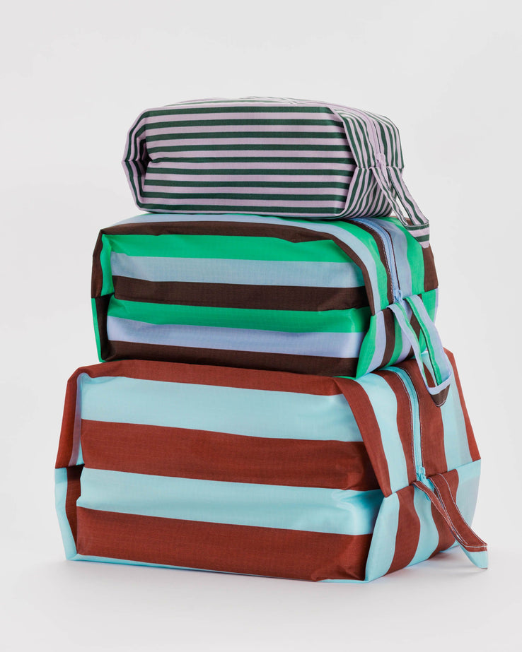 Baggu-3D Zip Set-Bags & Wallets-Vacation Stripe Mix-Much and Little Boutique-Vancouver-Canada
