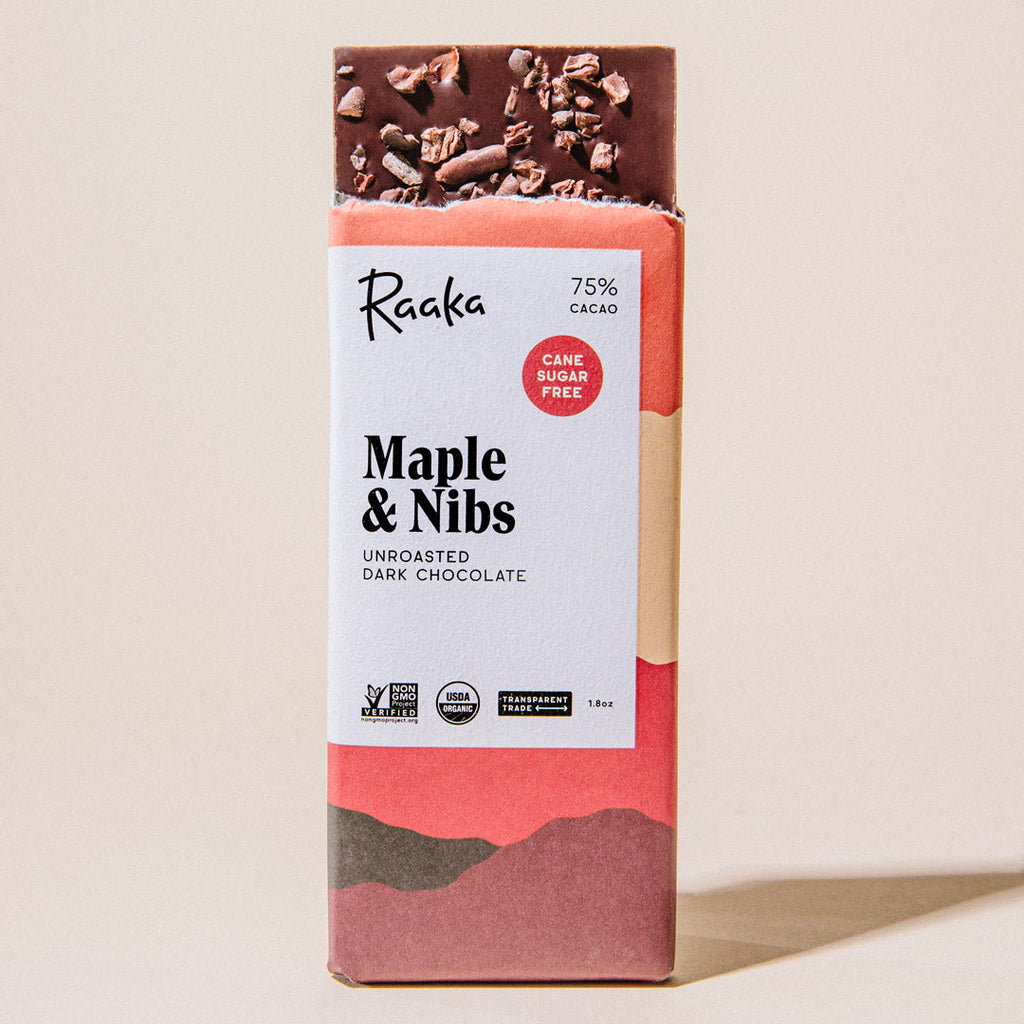Raaka Chocolate-Artisan Chocolate-Pantry-Maple Nibs-1.8oz-Much and Little Boutique-Vancouver-Canada