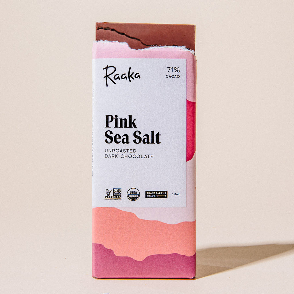 Raaka Chocolate-Artisan Chocolate-Pantry-Pink Sea Salt-1.8oz-Much and Little Boutique-Vancouver-Canada