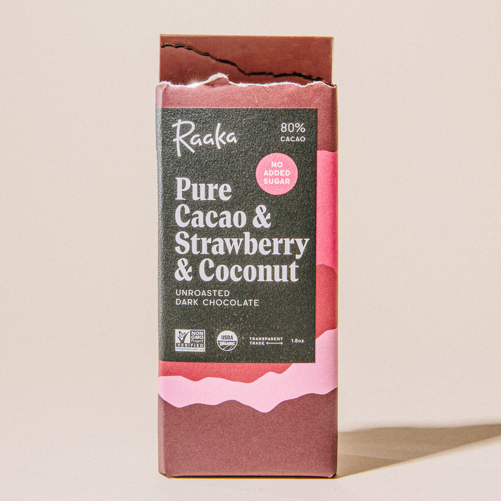 Raaka Chocolate-Artisan Chocolate-Pantry-Cacao Strawberry Coconut-1.8oz-Much and Little Boutique-Vancouver-Canada