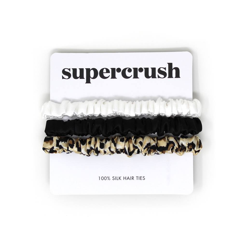 Supercrush-Three Pack of Silk Hair Ties-Hair Accessories-Essentials-Much and Little Boutique-Vancouver-Canada