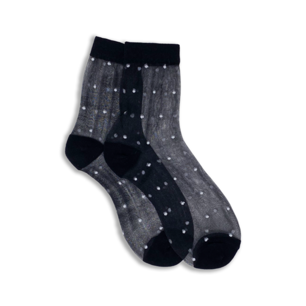 XS Unified-Sheer Dot Socks-Socks-Black-O/S-Much and Little Boutique-Vancouver-Canada