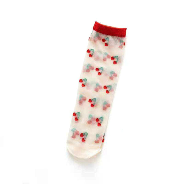 XS Unified-Sheer Fruit Socks-Socks-Cherry-Much and Little Boutique-Vancouver-Canada