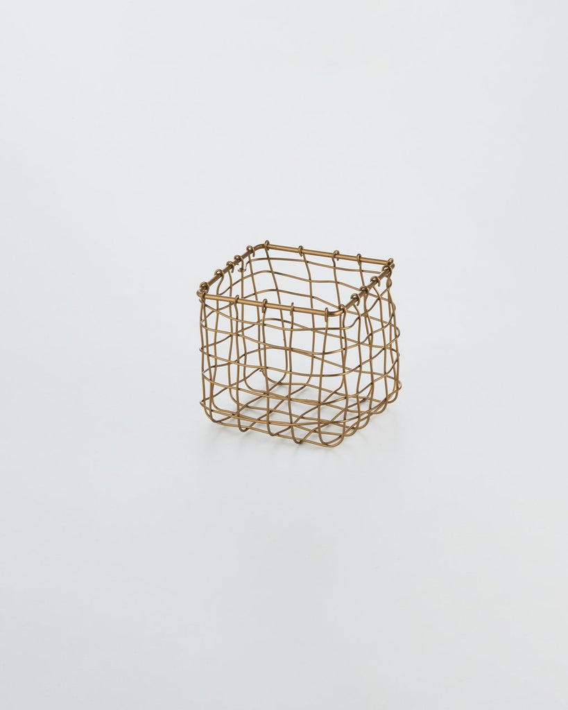Fog Linen-Square Brass Basket-Home Organization-Much and Little Boutique-Vancouver-Canada