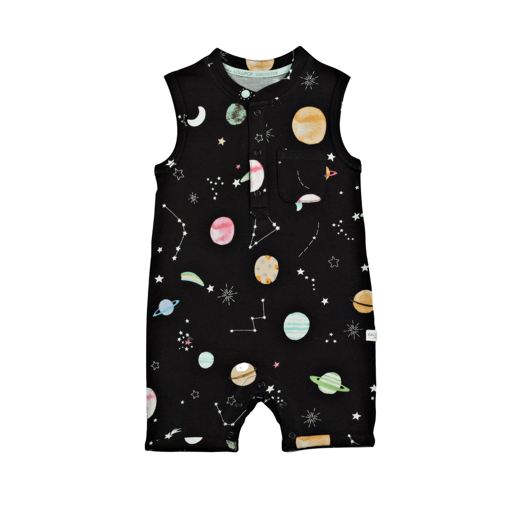 Loulou Lollipop-Short Romper-Clothing-Planets-0-3 Months-Much and Little Boutique-Vancouver-Canada
