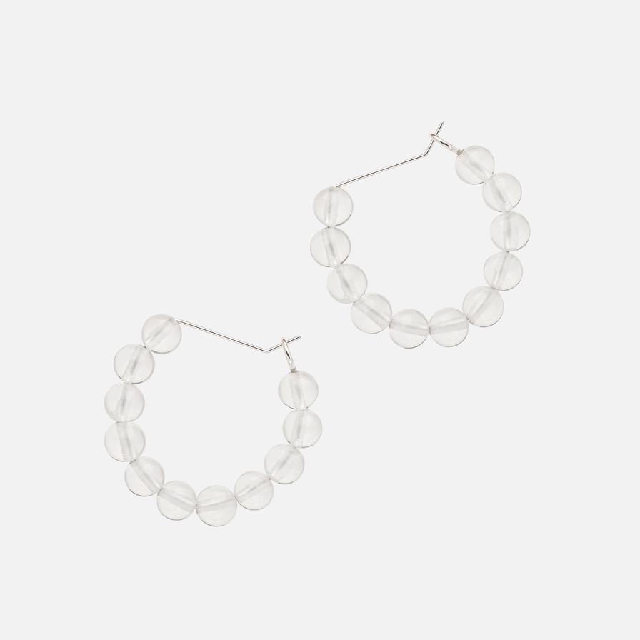 Kara Yoo-Michelle Clear Quartz Hoop Earrings-Jewelry-Much and Little Boutique-Vancouver-Canada