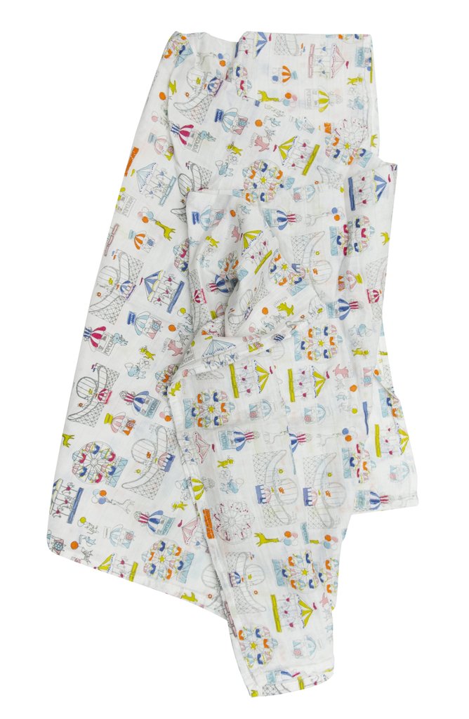 Loulou Lollipop-Muslin Swaddle-Blankets & Swaddles-Carnival Fun-O/S-Much and Little Boutique-Vancouver-Canada