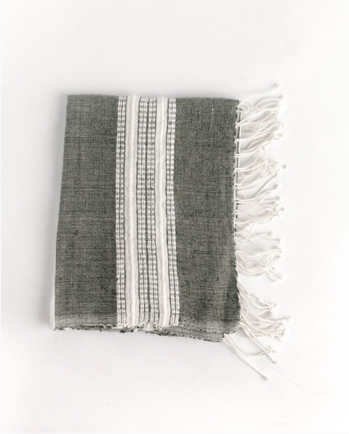 Creative Women-Hand Or Kitchen Towel-Bath-Grey w/ Natural Stripe-O/S-Much and Little Boutique-Vancouver-Canada