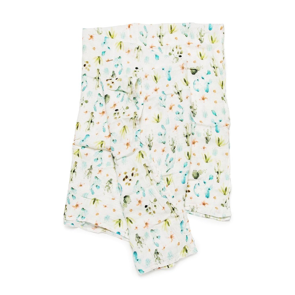 Loulou Lollipop-Muslin Swaddle-Blankets & Swaddles-Cactus Floral-O/S-Much and Little Boutique-Vancouver-Canada