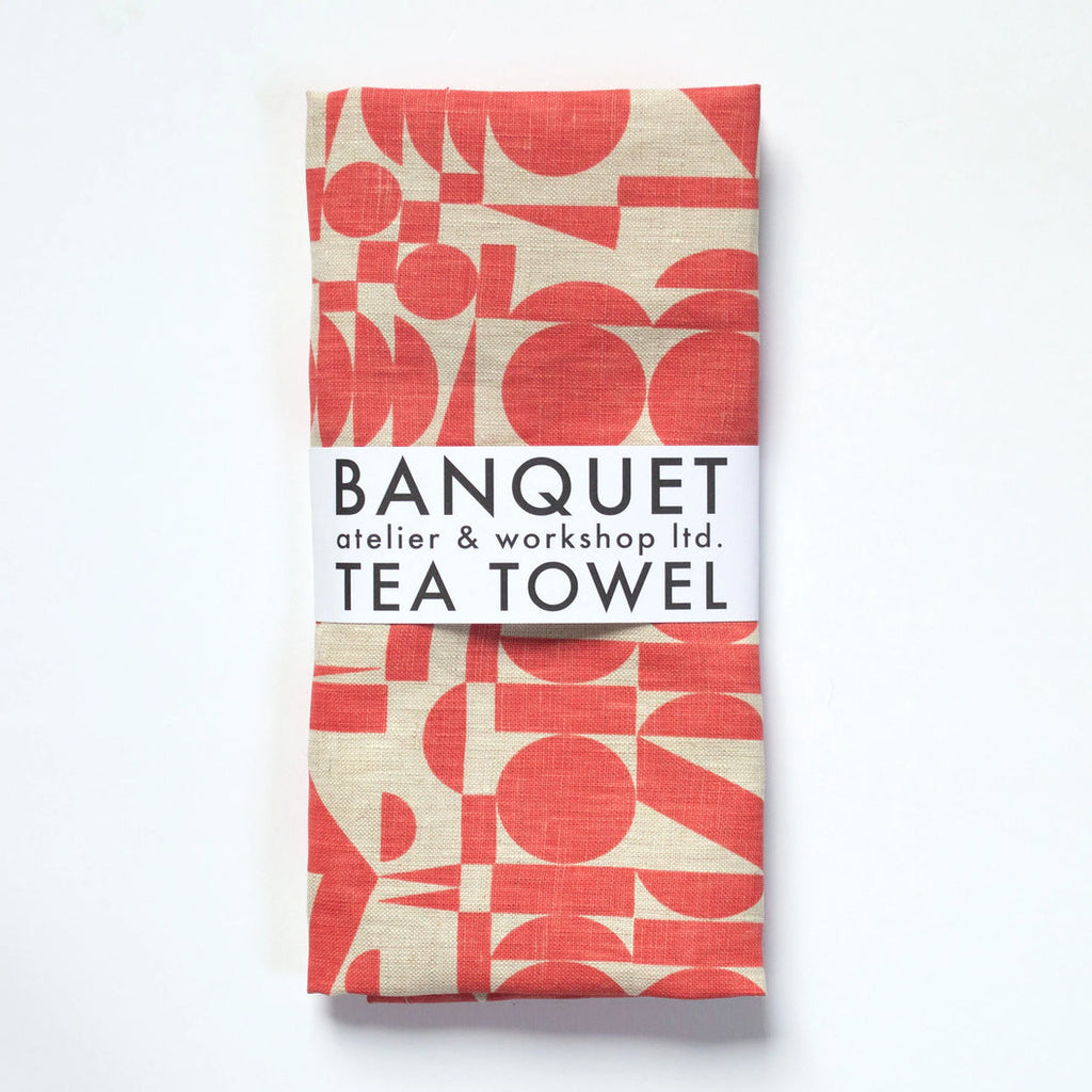 Banquet Workshop-Locally Printed Tea Towel-Kitchenware-Tomato Soup Geometrics-O/S-Much and Little Boutique-Vancouver-Canada