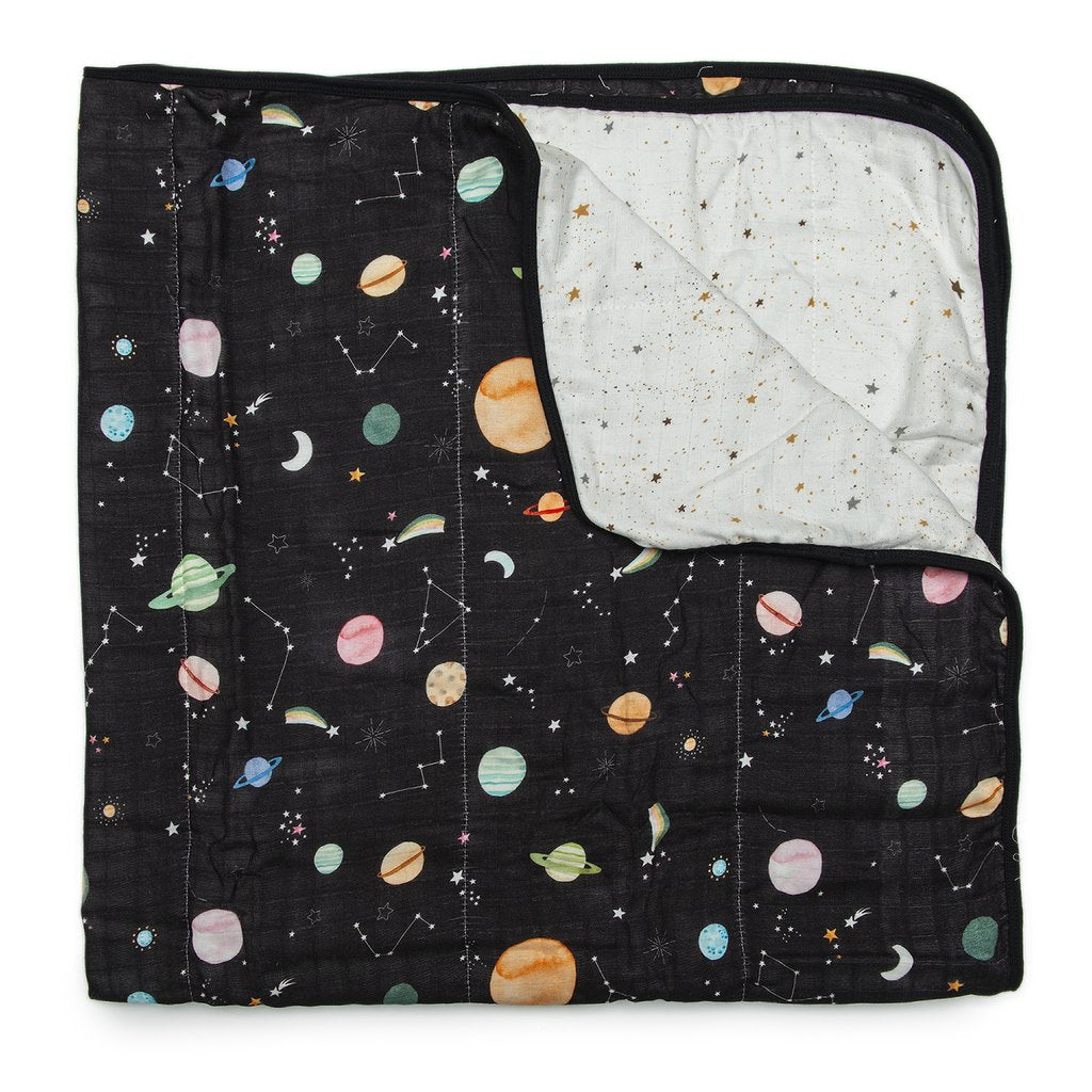 Loulou Lollipop-Muslin Quilt-Blankets & Swaddles-Planets-47"x47"-Much and Little Boutique-Vancouver-Canada