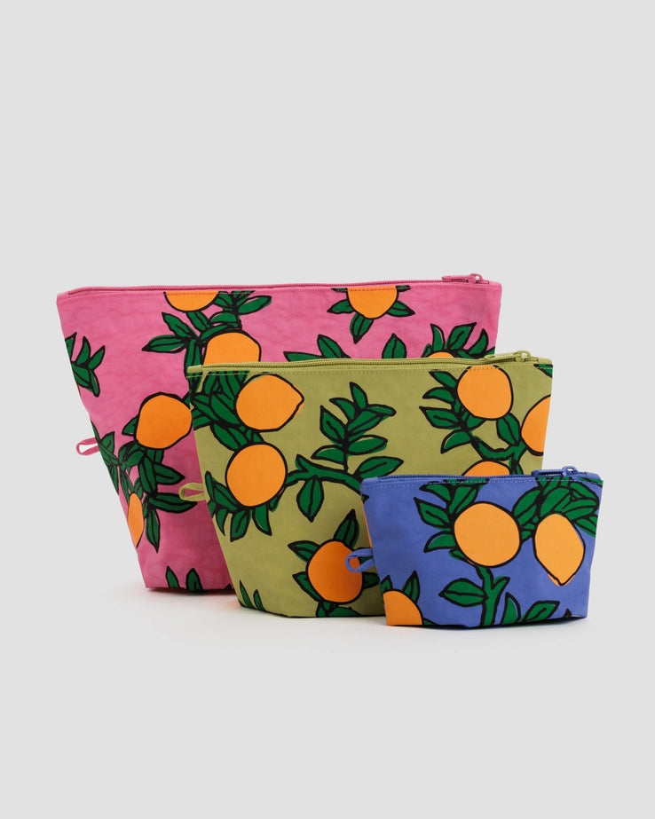 Baggu-Go Pouch Set-Bags & Wallets-Orange Trees-Much and Little Boutique-Vancouver-Canada