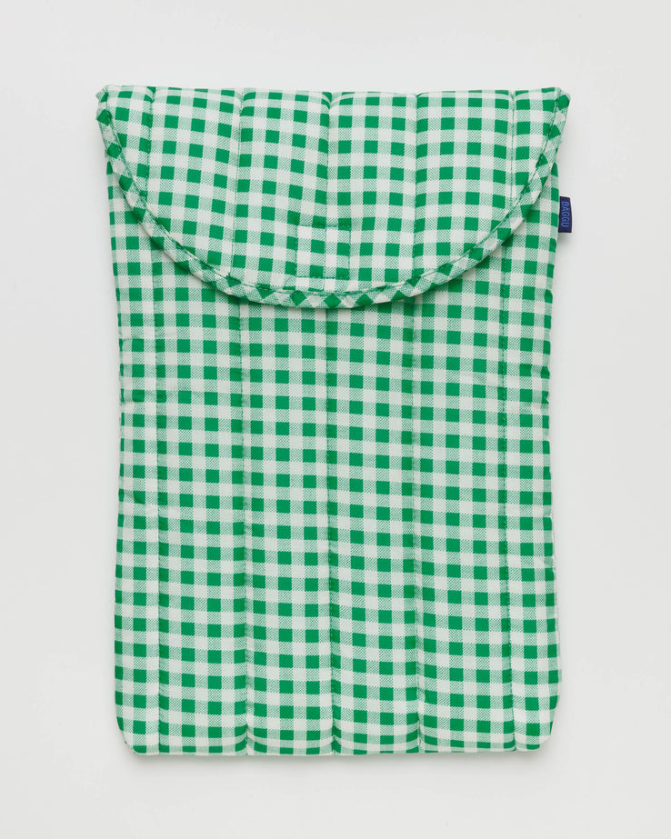 Baggu-Puffy Laptop Sleeve - 16"-Bags & Wallets-Green Gingham-Much and Little Boutique-Vancouver-Canada