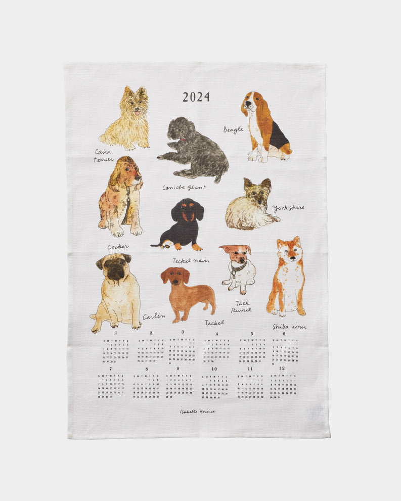 Fog Linen-2024 Linen Calendar-Agendas & Calendars-Dogs-Much and Little Boutique-Vancouver-Canada