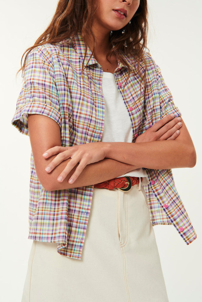 Des Petits Hauts-Tomoet Plaid Shirt-Shirts & Blouses-0/XSmall-Much and Little Boutique-Vancouver-Canada