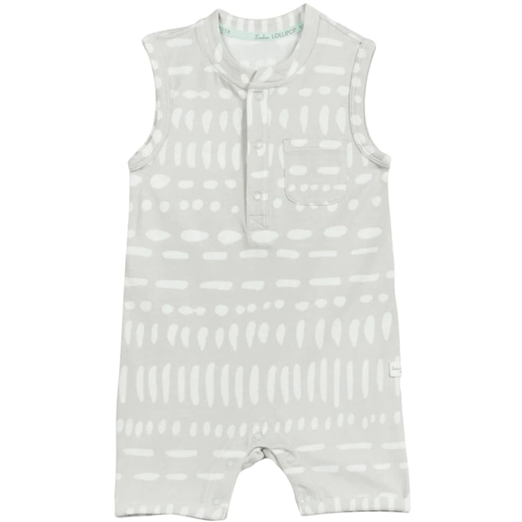 Loulou Lollipop-Short Romper-Clothing-Grey Mudcloth-0-3 Months-Much and Little Boutique-Vancouver-Canada