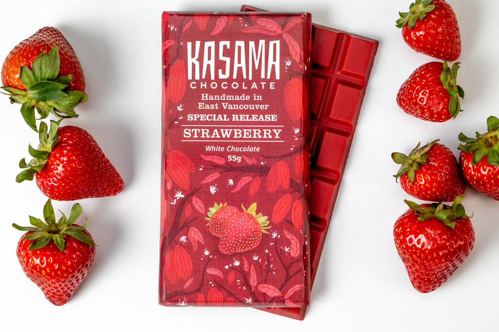 Kasama Chocolate-Strawberry White Chocolate Bar-Pantry-Much and Little Boutique-Vancouver-Canada