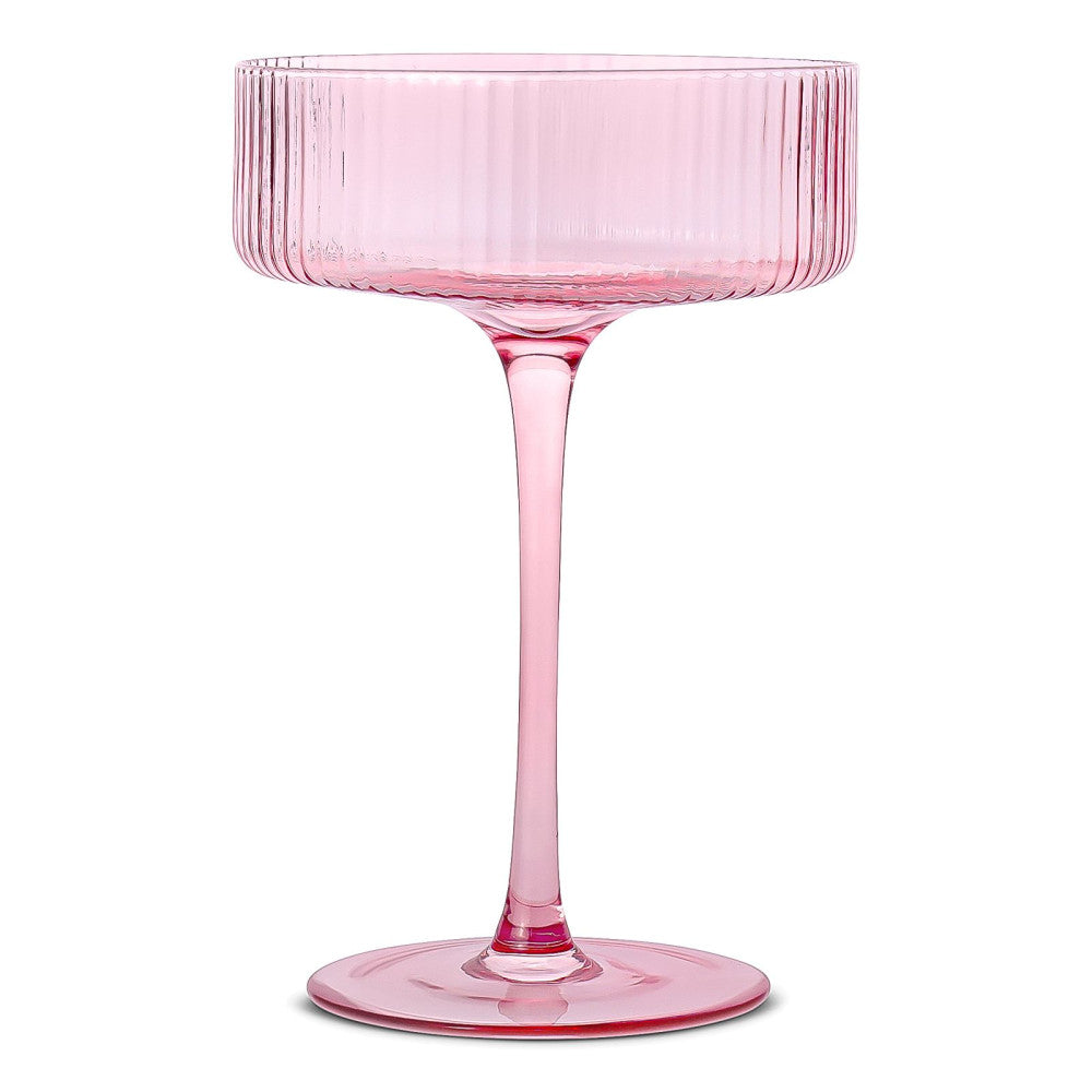 Brilliant-Ribbed Cocktail Coupe Glass-Kitchenware-Rose-Much and Little Boutique-Vancouver-Canada
