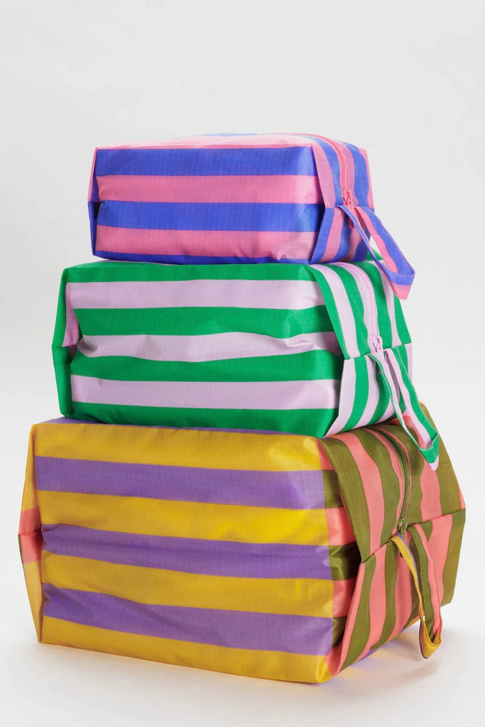 Baggu-3D Zip Set-Bags & Wallets-Awning Stripe-Much and Little Boutique-Vancouver-Canada