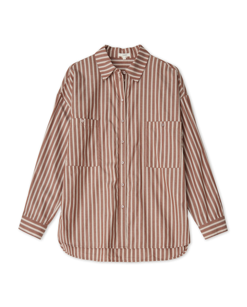 Yerse-Oversized Striped Shirt-Shirts & Blouses-Much and Little Boutique-Vancouver-Canada