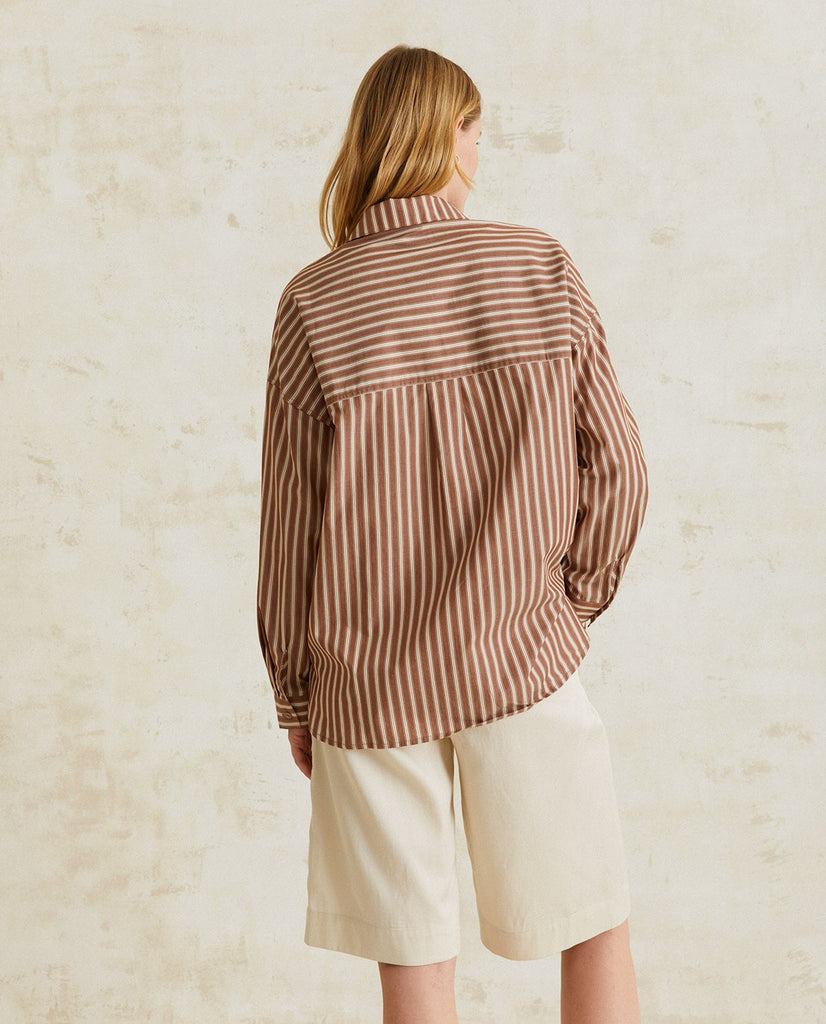 Yerse-Oversized Striped Shirt-Shirts & Blouses-Much and Little Boutique-Vancouver-Canada