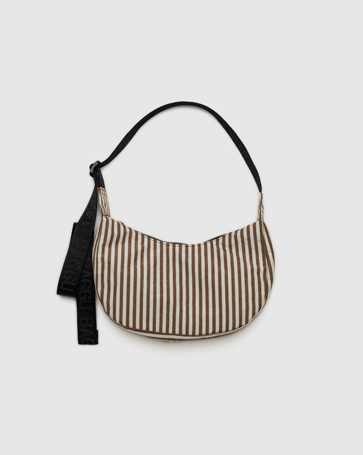 Baggu-Small Nylon Crescent Bag-Bags & Wallets-Brown Stripe-Much and Little Boutique-Vancouver-Canada