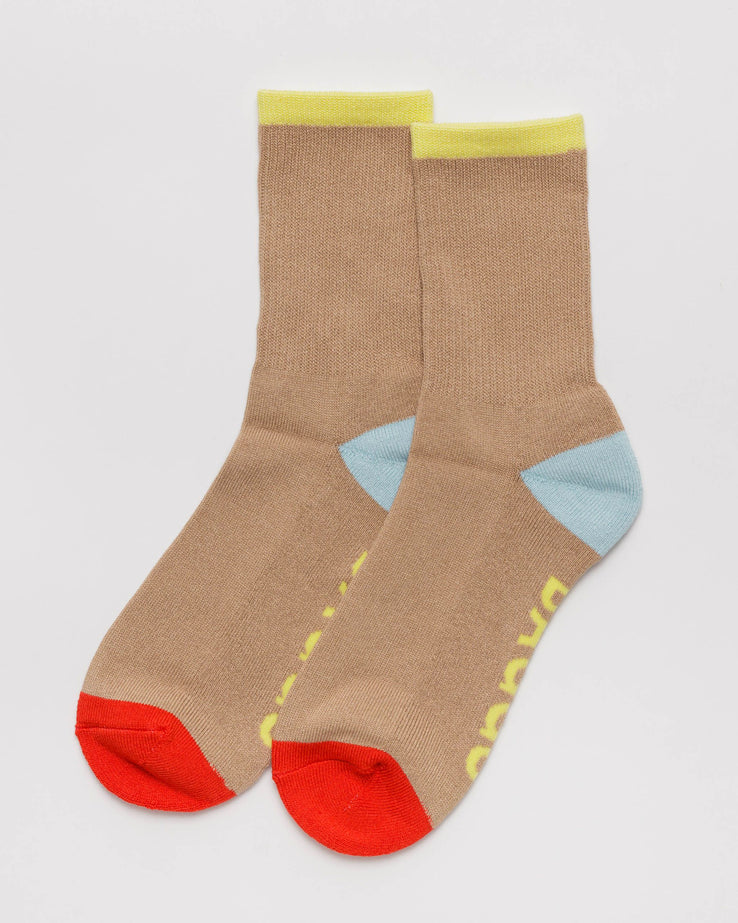 Baggu-Ribbed Socks-Socks-Beige Mix-Much and Little Boutique-Vancouver-Canada