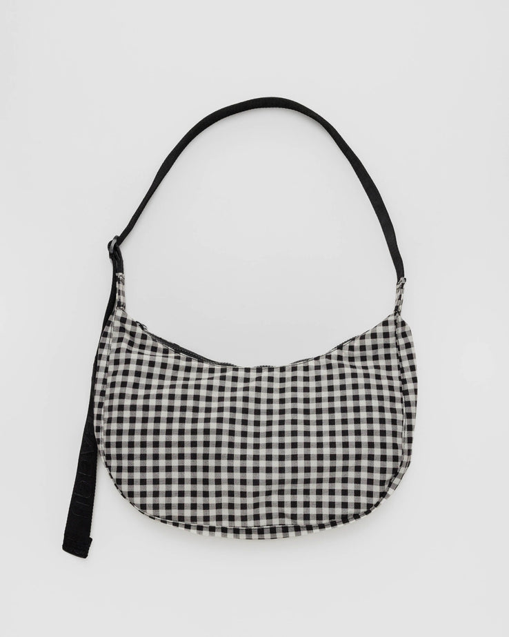 Baggu-Medium Nylon Crescent Bag-Bags & Wallets-BW Gingham-OS-Much and Little Boutique-Vancouver-Canada