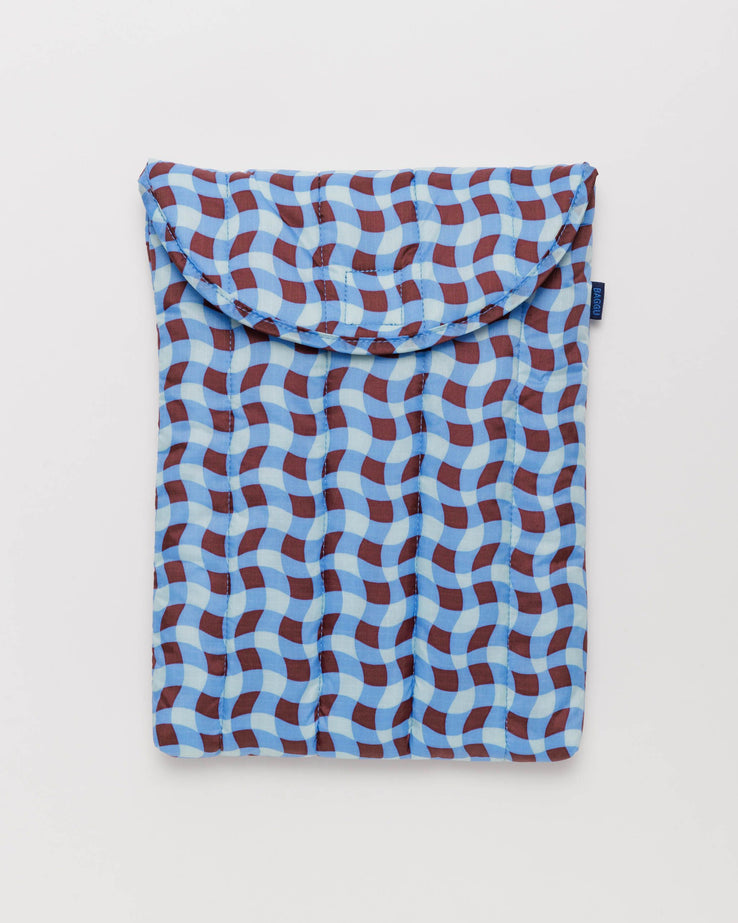 Baggu-Puffy Laptop Sleeve - 13"/14"-Bags & Wallets-Wavy Gingham Blue-Much and Little Boutique-Vancouver-Canada
