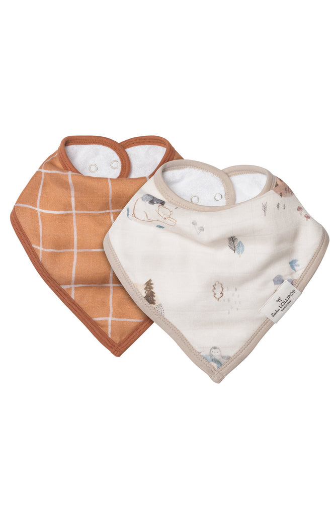Loulou Lollipop-Set Of Two Bandana Bibs-Everyday Essentials-Cozy Forest-O/S-Much and Little Boutique-Vancouver-Canada