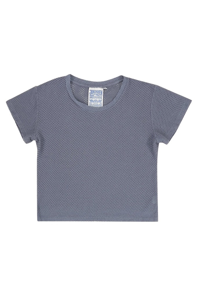 Jungmaven-Carmen Mesh Tee-Casual Tops-Diesel Gray-XSmall-Much and Little Boutique-Vancouver-Canada