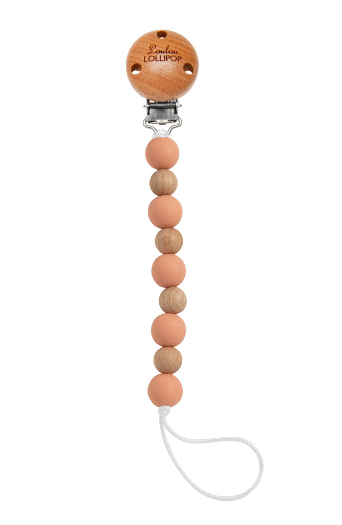 Loulou Lollipop-Celeste Pacifier Clip-Misc accessories-Coral-Much and Little Boutique-Vancouver-Canada