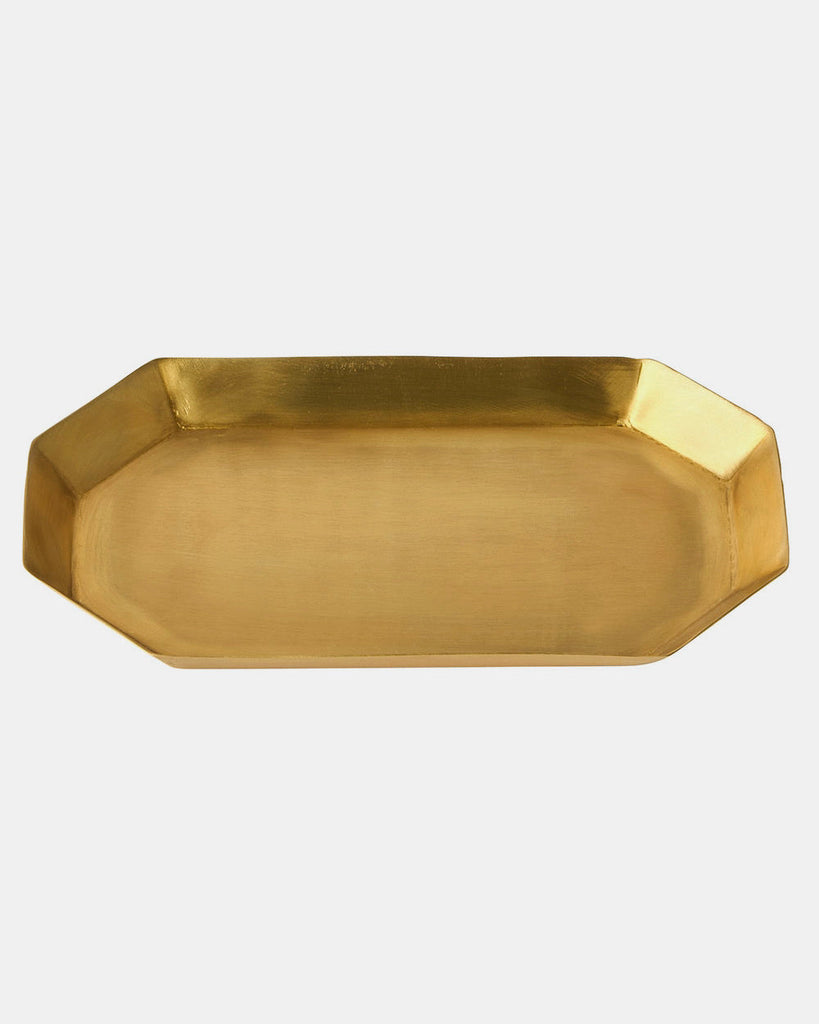 Fog Linen-Brass Plate Long Octagonal - Medium-Art & Decor-Much and Little Boutique-Vancouver-Canada