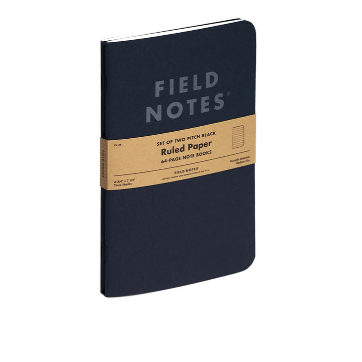 Field Notes-2 Pack Ruled Notebooks - Pitch Black-Journals & Stationery-Much and Little Boutique-Vancouver-Canada