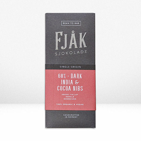 Fjåk Chocolate-Fjak Chocolate Bar-Pantry-India Dark & Cocoa Nibs 68%-Much and Little Boutique-Vancouver-Canada