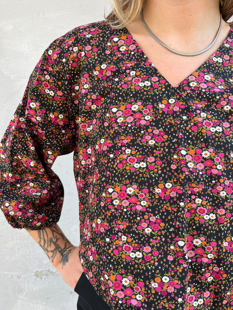 Jennifer Glasgow-Sakima Red Floral Top-Shirts & Blouses-Much and Little Boutique-Vancouver-Canada