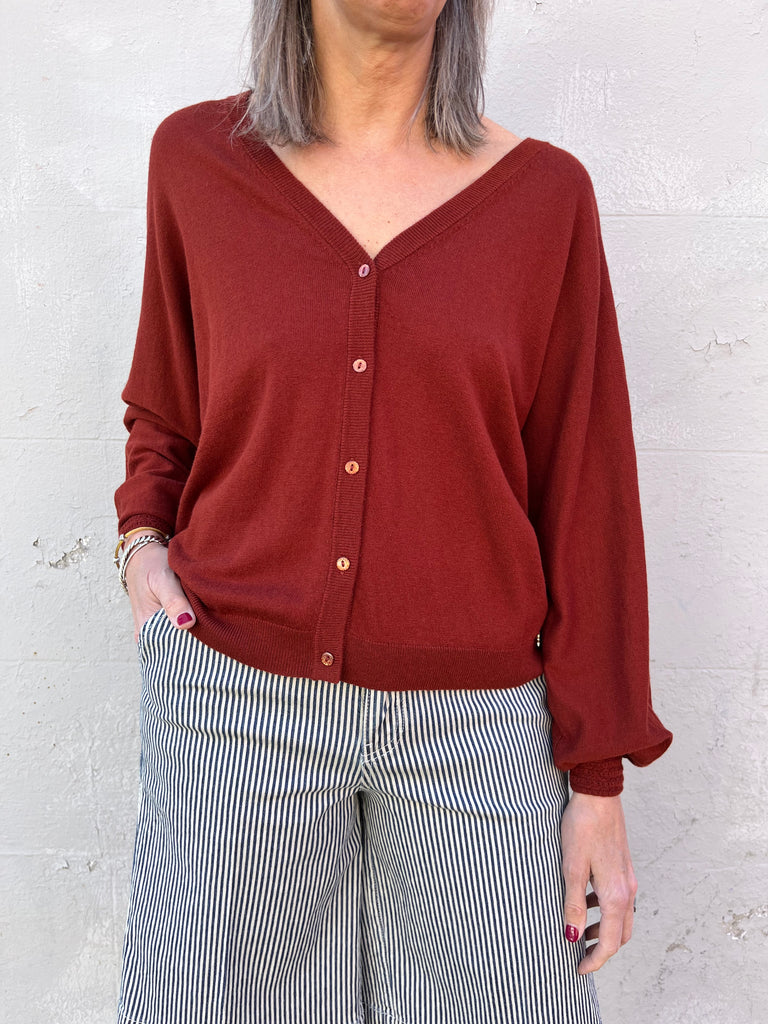 Des Petits Hauts-Bibille V-Neck Cardigan-Knitwear-XSmall-Much and Little Boutique-Vancouver-Canada