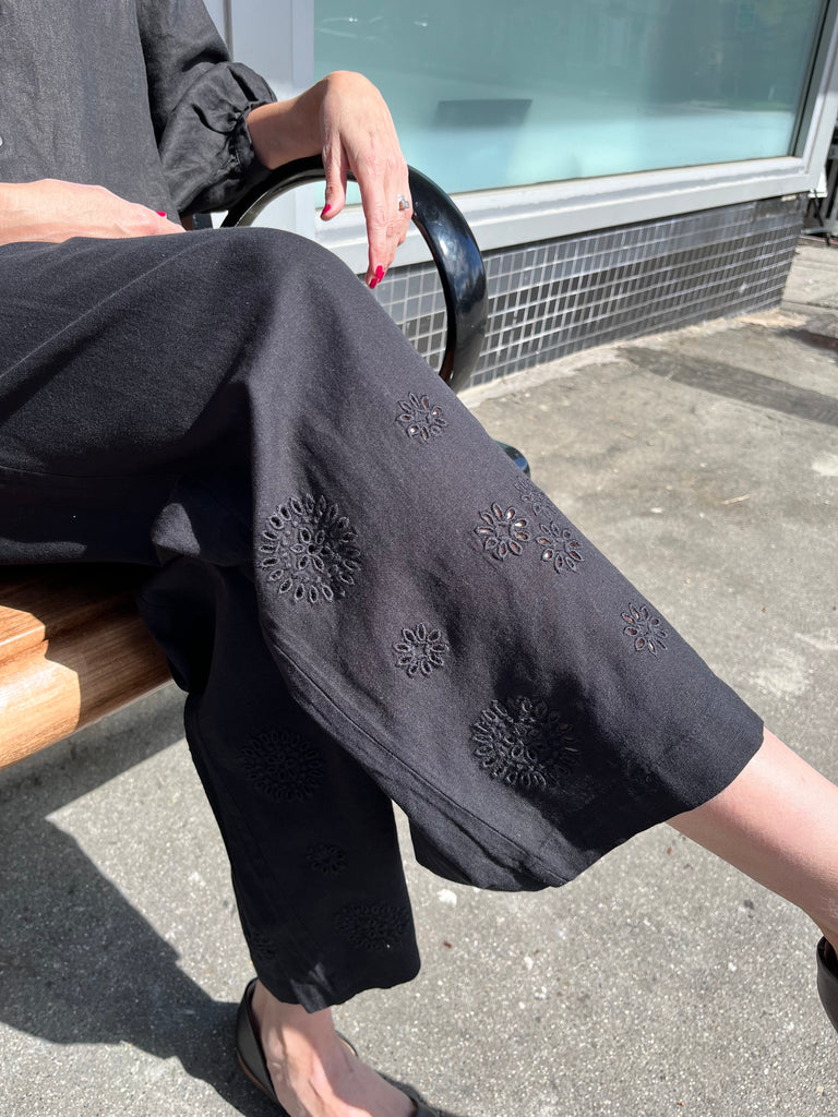 Des Petits Hauts-Shiny Eyelet Lace Pants-Bottoms-Much and Little Boutique-Vancouver-Canada