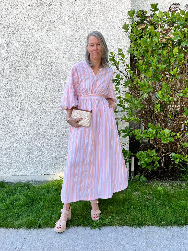 Yerse-Striped Seersucker Dress-Dresses-Pastel-XSmall-Much and Little Boutique-Vancouver-Canada