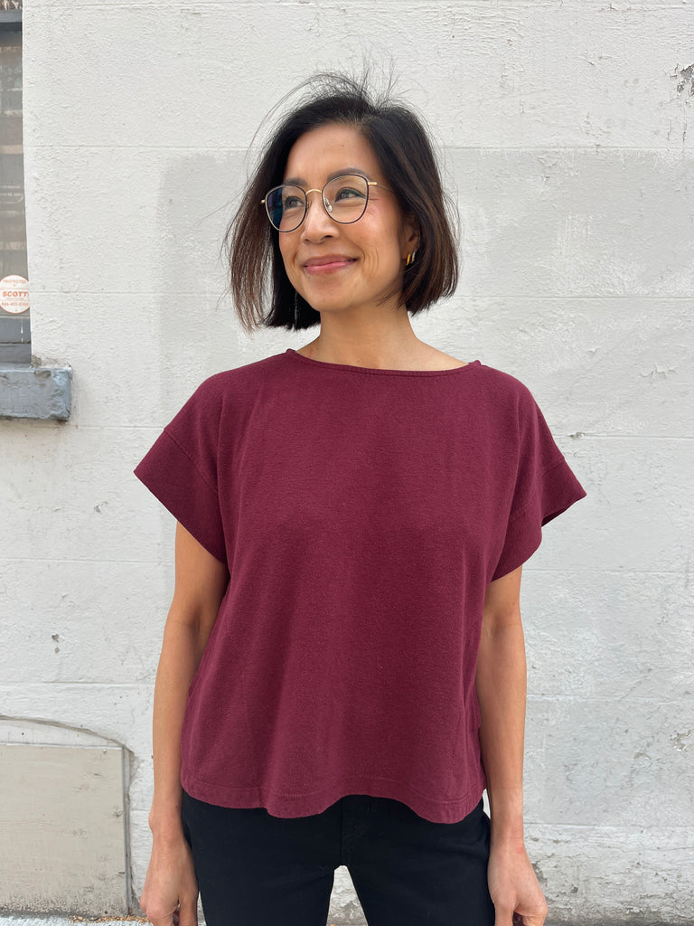 Jungmaven-Taos Top-Casual Tops-Burgundy-XSmall-Much and Little Boutique-Vancouver-Canada