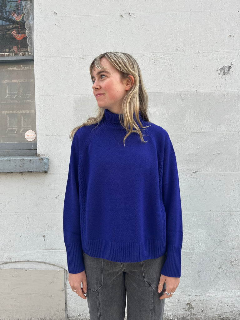 Des Petits Hauts-Aramis High Neck Sweater-Knitwear-Galaxy Blue-0/XSmall-Much and Little Boutique-Vancouver-Canada