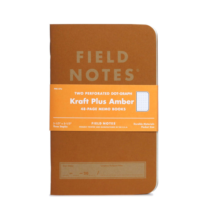 Field Notes-2-Pack Kraft Plus Memo Books - Amber-Journals & Stationery-Much and Little Boutique-Vancouver-Canada